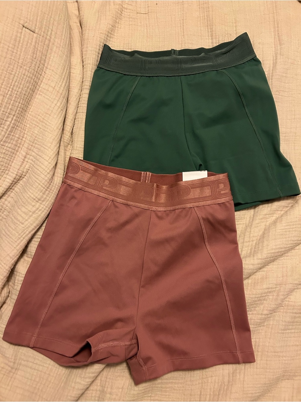 NWT and NWOT PINK Women's High-Waist 3”Bike Shorts — Forest Green & Dusty Rose